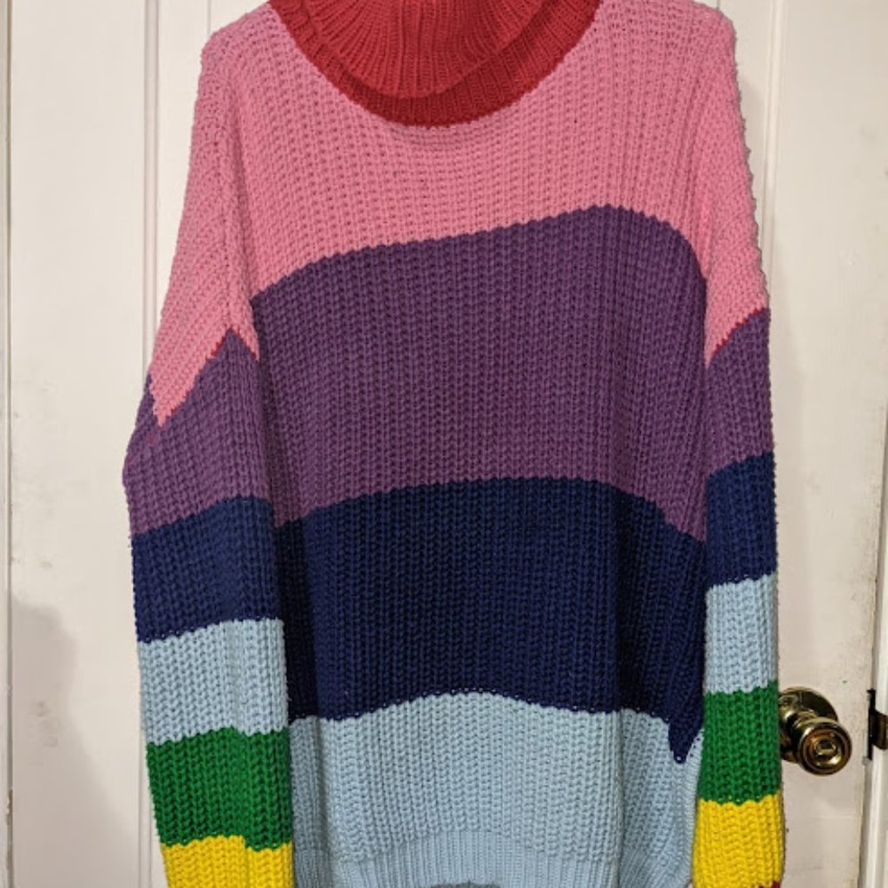 Oversized Lazy Oaf Rainbow Knit Sweater